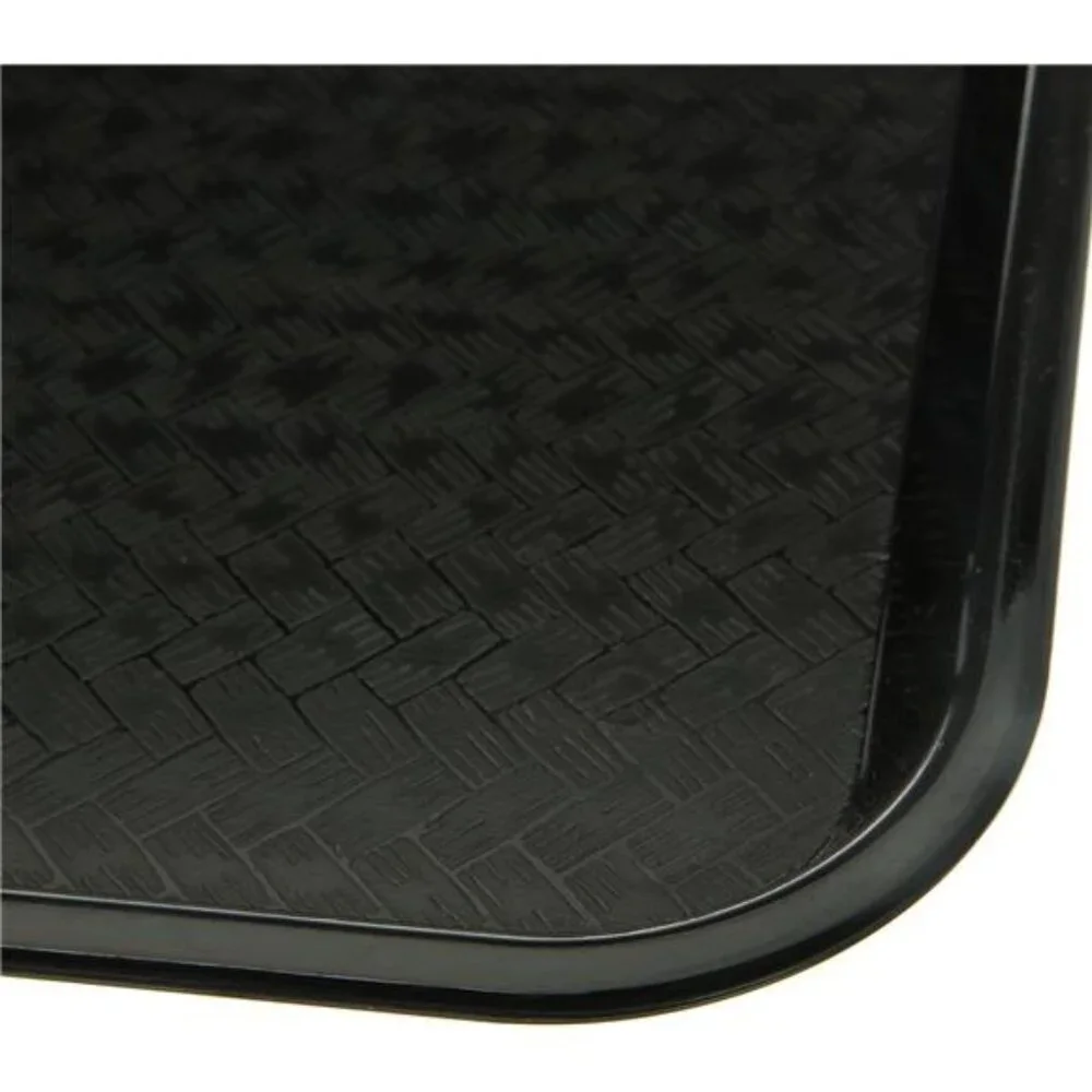Plastic Cafeteria Food Tray Black Stackable Fast Food Serving Tray 14x10